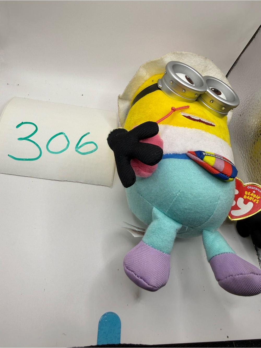 Ty Plush Minion Toy - Yellow, Light Blue, Purple